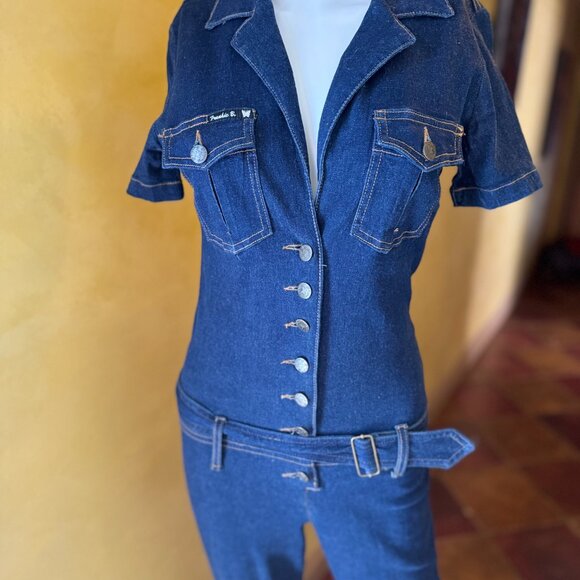 Frankie B. Vintage 90s Denim Jumpsuit | Medium - Picture 5 of 15